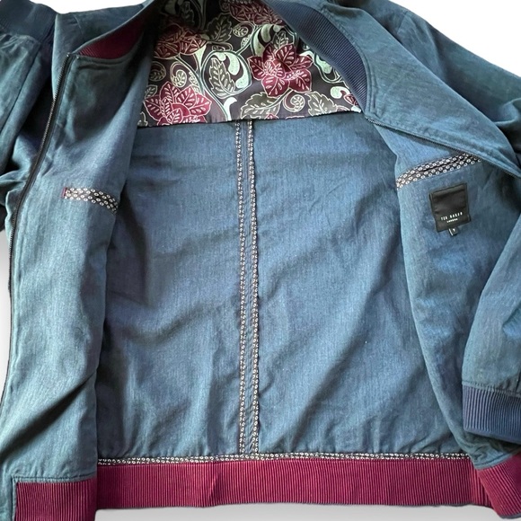 TED BAKER Tynne Canvas Bomber Jacket Size 7 US 46 - Picture 7 of 9